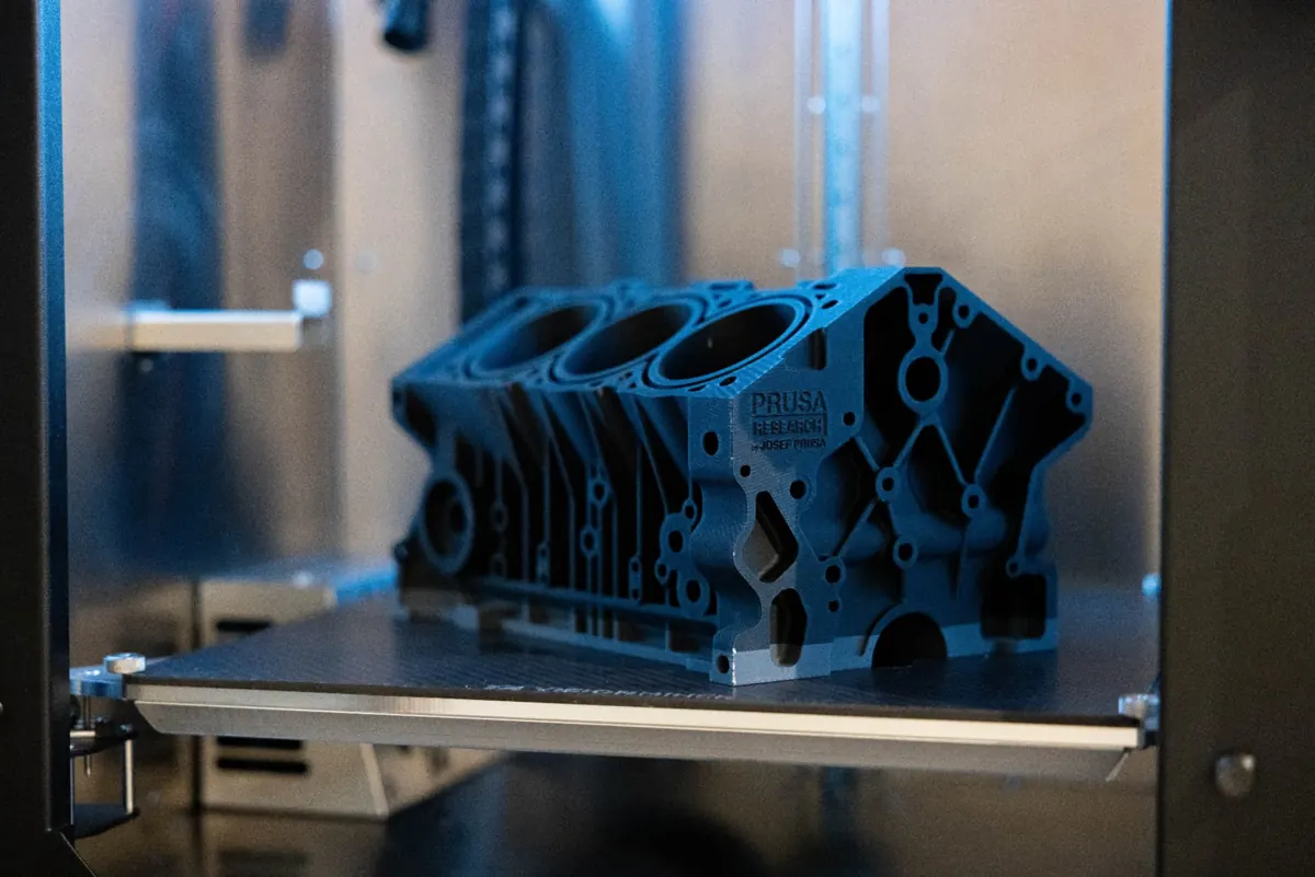 Monoblocco motore stampato in 3D con tecnologia FDM su stampante industriale EptaPrint a Brescia